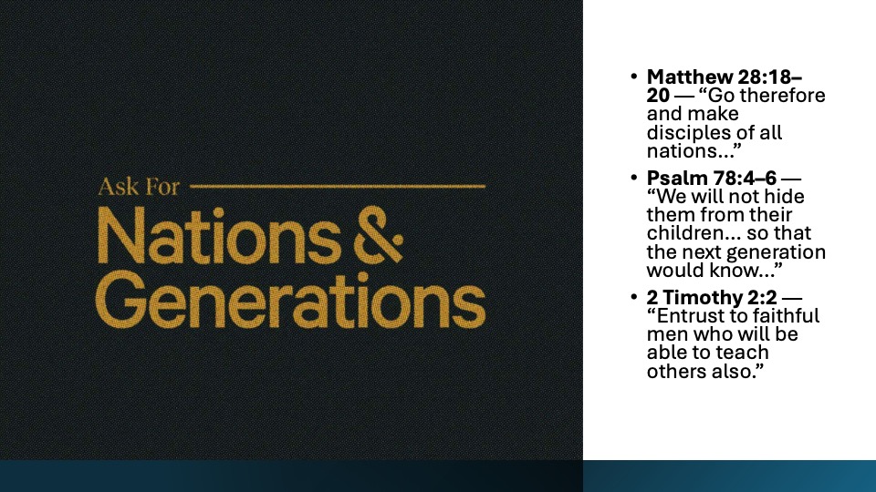 Ask For Nations & Generations | Missions Update